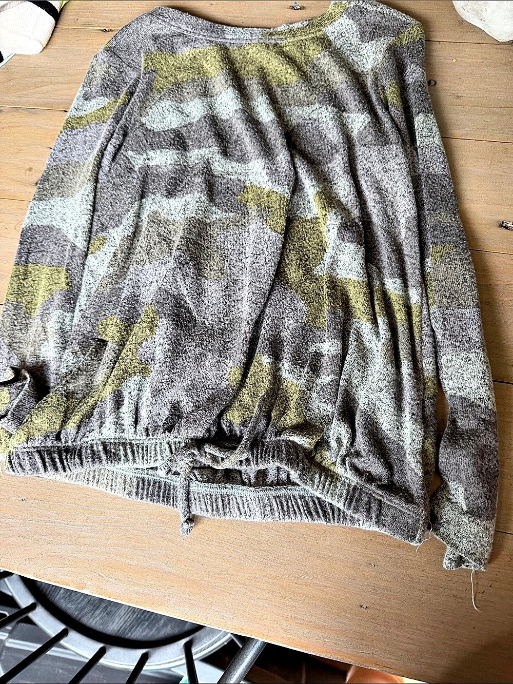 Cat & Jack Camo Cinched Hem Fleece Sweatshirt Small